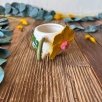 Turkish Coffee Cup with Yellow Flower