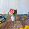 Latte Coffee Mug with Pink Flower