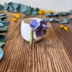 Turkish Coffee Cup with Purple Flower