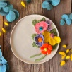 Big Plate with Colorful Bouquet Design