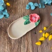 Oval Breakfast Plate with Pink Flower