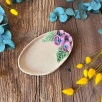 Mor Çiçekli Oval Kahvaltılık Tabak