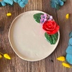 Cake Plate with Red Rose