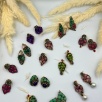 Silver Earrings with Peridot and Raw Diamonds
