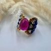 Lapis Lazuli ve Elmas Taşlı Gümüş Yüzük
