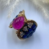 Lapis Lazuli ve Elmas Taşlı Gümüş Yüzük