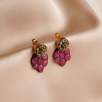 Silver Earrings with Tourmaline and Raw Diampnds