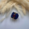 Silver Ring with Lapis Lazuli, Ruby and Raw Diamonds