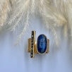 Silver Ring with Kyanite and Raw Diamonds
