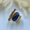 Silver Ring with Kyanite and Raw Diamonds