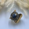 Silver Ring with Sapphire and Raw Diamonds