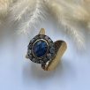 Silver Ring with Sapphire and Raw Diamonds