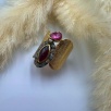 Garnet, Turmalin ve Elmas Taşlı Gümüş Yüzük