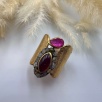 Garnet, Turmalin ve Elmas Taşlı Gümüş Yüzük