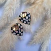 Silver Earrings with Opal and Citrine Stones