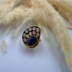 Silver Ring with Sapphire and Opal Stones