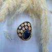 Silver Ring with Sapphire and Opal Stones