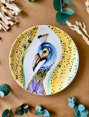 Design Tile Plate Peacock