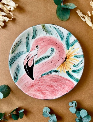 Design Tile Plate Flamingo