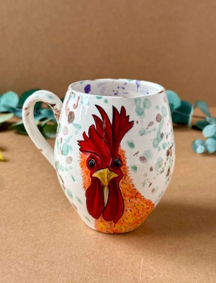 Özel Tasarım Çini Mug Horoz