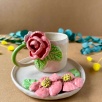Pembe Çiçekli Kahve Mug Set