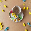 Handmade Design Yellow Flower Coffee Mug Set