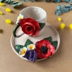 Kırmızı Gül Kahve Mug Set