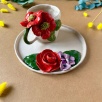 Büyük Kırmızı Çiçekli Kahve Mug Set