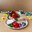 Büyük Kırmızı Çiçekli Kahve Mug Set