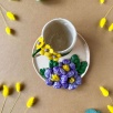 Büyük Çiçekli Kahve Mug Set