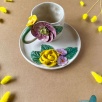 Coffee Mug Set with Big Flower