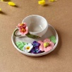 Turkish Coffee Cup Set with Small Flowers