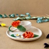 Turkish Coffee Set with Orange Roses