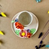 Coffee Mug Set with Orange Rose