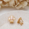 Silver Earrings with Mother of Pearl and Coral