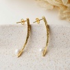 Silver Earrings with Small Pearl