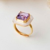 Silver Ring with Ametist and Mother of Pearl