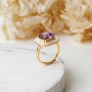 Silver Ring with Ametist and Mother of Pearl