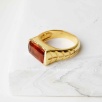 Silver Ring with Orange Kyanite Stone