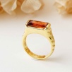 Silver Ring with Orange Kyanite Stone