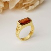 Silver Ring with Orange Kyanite Stone