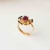 Silver Ring with Enameled Garnet Stone