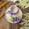 Turkish Coffee Cup Set with Hydrangea flower