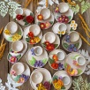 Turkish Coffee Cup Set with Yellow Flower