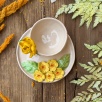 Sarı Çiçekli Türk Kahvesi Fincan Set