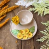 Sarı Çiçekli Türk Kahvesi Fincan Set