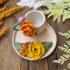 Turkish Coffee Cup Set with Orange Rose