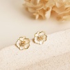 Silver Earrings with Enamel Flower