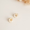 Silver Earrings with Enamel Flower
