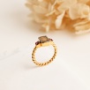 Silver Ring with Quartz and Ruby Stones